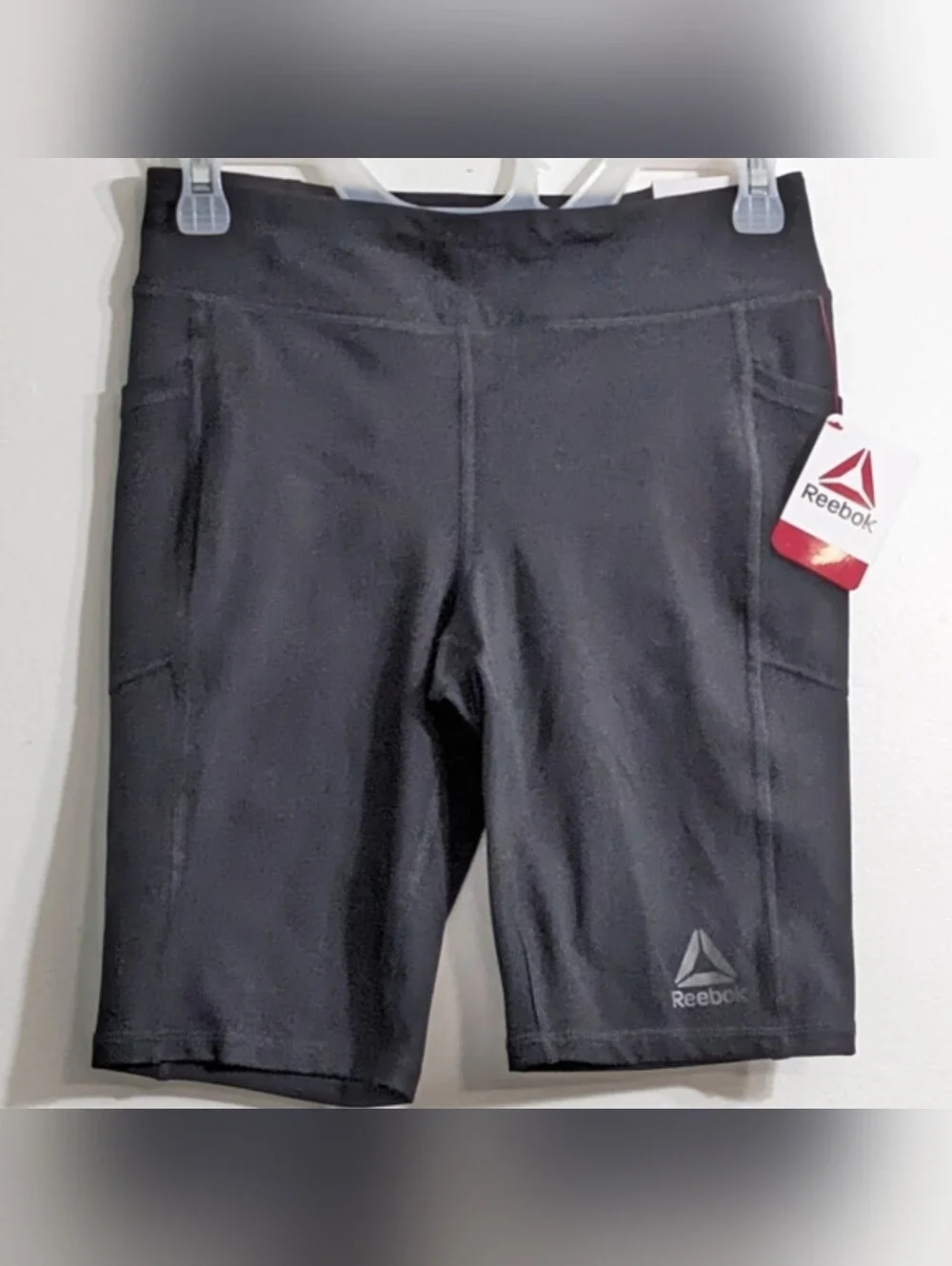 Reebok Girls Black Compression Biker Shorts, Size XL(14/16), New With Tag